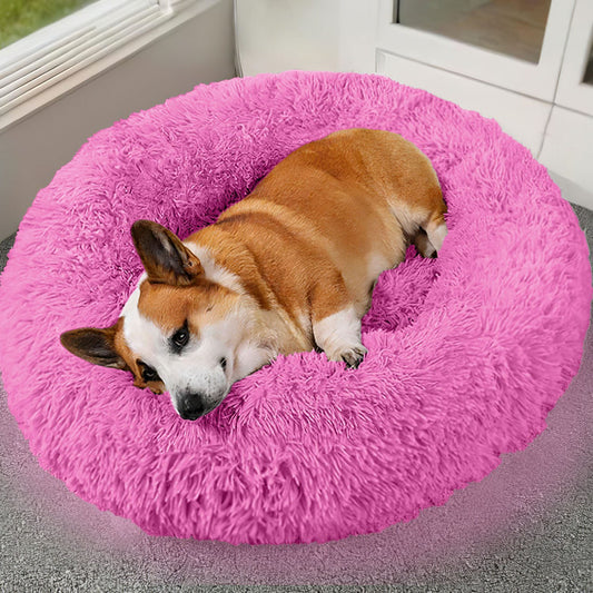 FurBuddy calming pet bed soft fluffy donut bed