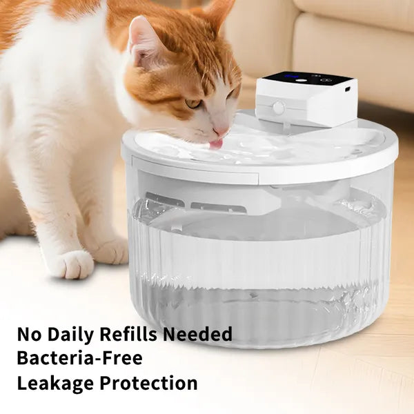 FurBuddy automatic cat water fountain with cat drinking