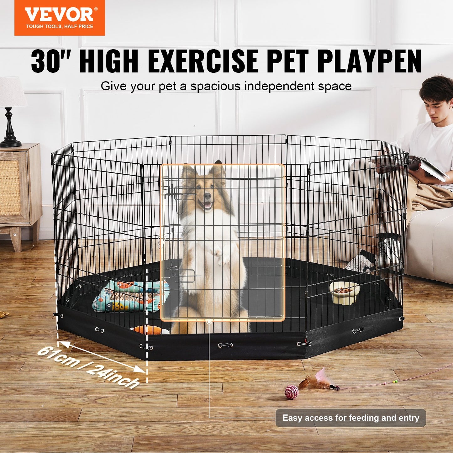 FurBuddy Dog Playpen 8 Panel Foldable