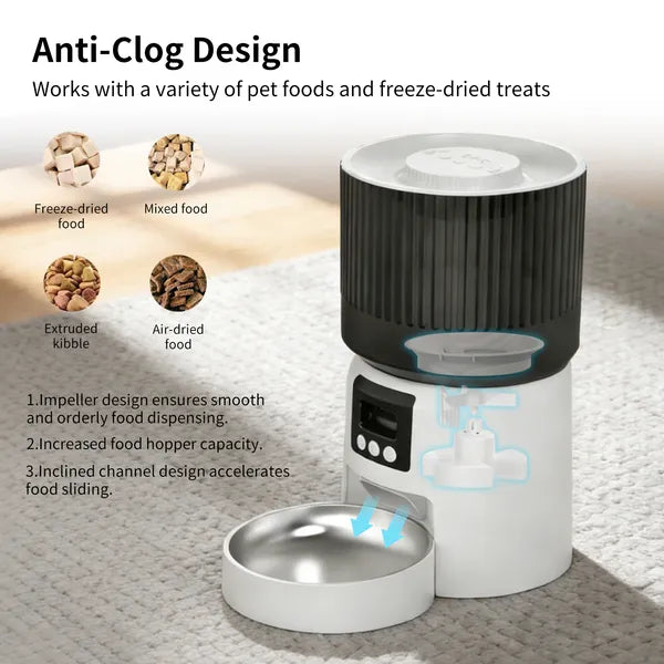 Large capacity automatic dog and cat food dispenser