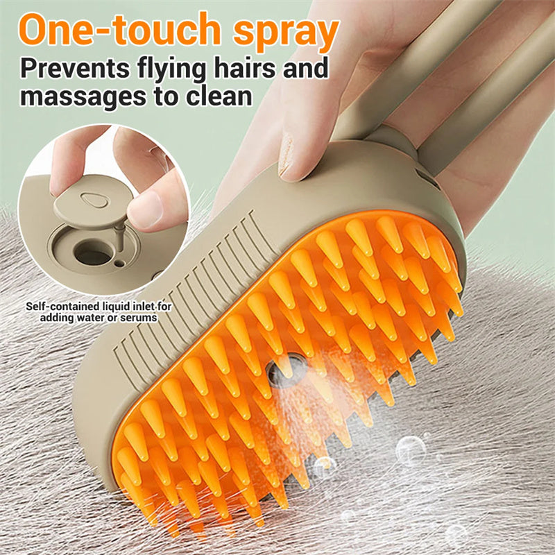 FurBuddy 3-in-1 Steam Spray Grooming Brush