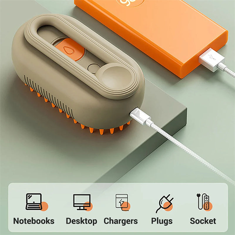 FurBuddy 3-in-1 Steam Spray Grooming Brush