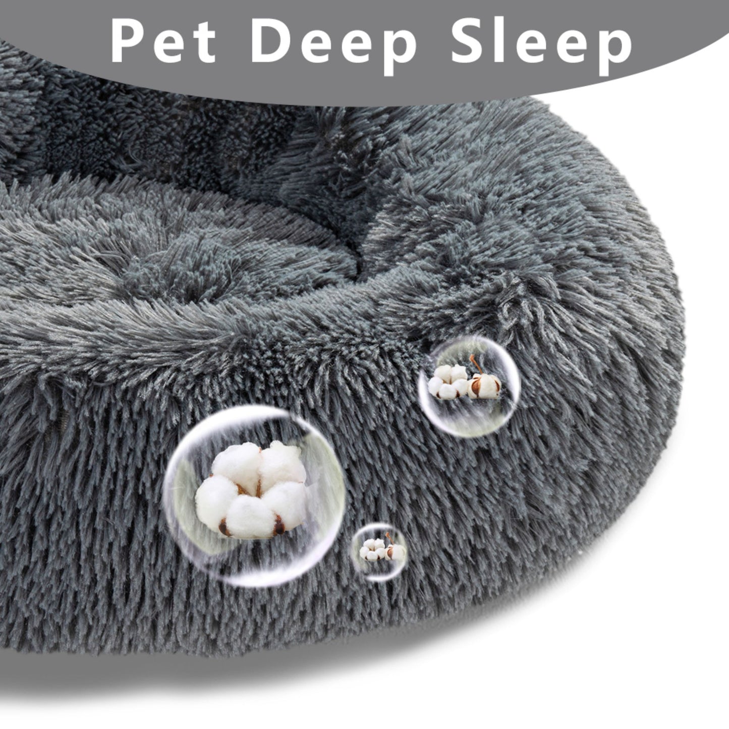 FurBuddy Fluffy Donut Calming Pet Bed