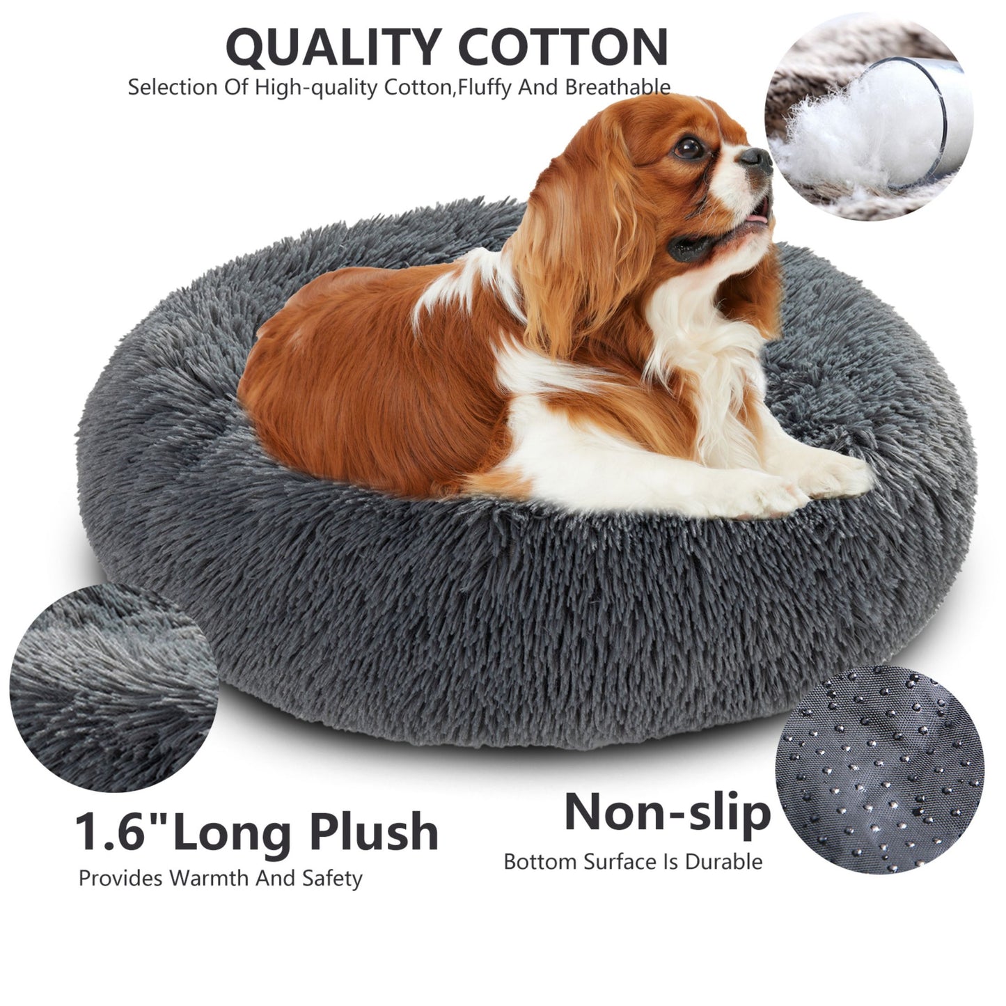 FurBuddy Fluffy Donut Calming Pet Bed