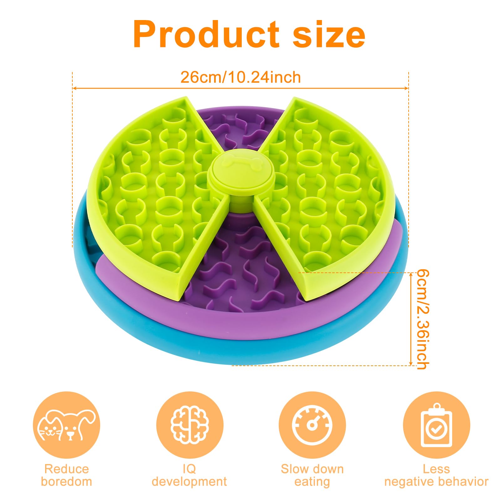 FurBuddy 3-in-1 puzzle feeder green and purple